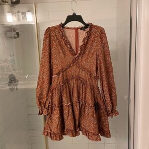 Lulus orange floral dress